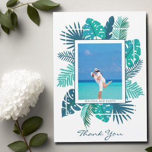 Beach Foliage Wedding Photo Thank You Magnet Card