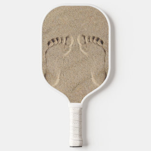 Beach Footprints in Sand Pickleball Paddle