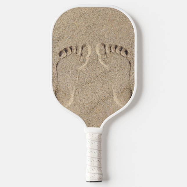 Beach Footprints in Sand Pickleball Paddle (Front)