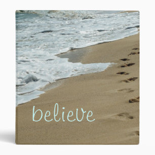 Beach footprints in the sand ocean binder