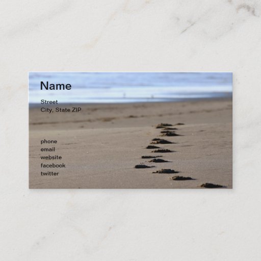 Customizable Beach Footsteps Business Card Templates