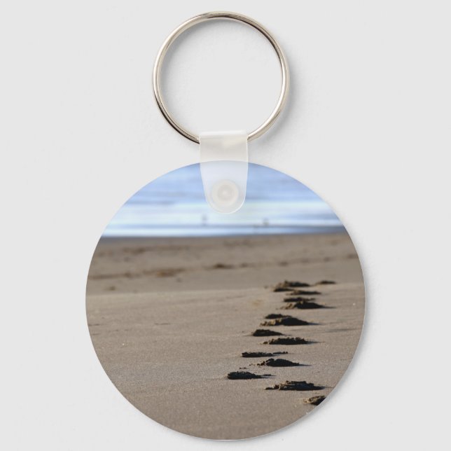 Beach Footsteps Keychain (Front)