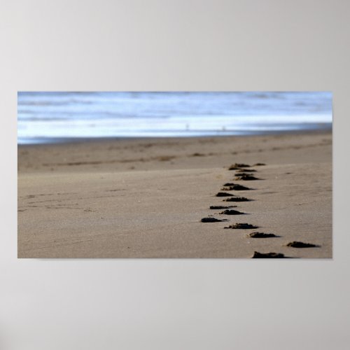 Beach Footsteps Poster