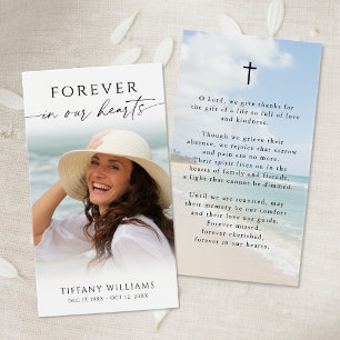 Beach Forever Hearts Photo Cross Prayer Card
