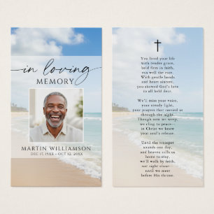 Beach Forever Hearts Photo Poem Cross Prayer Card