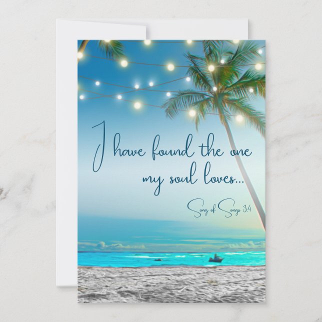  Beach Found One Soul Loves Tropical Save The Date Announcement (Front)