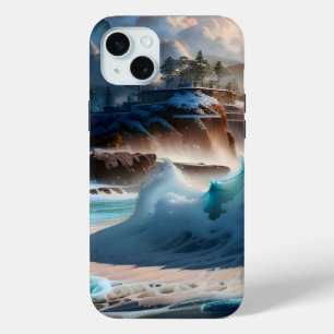 Beach Front Ocean Waves Landscape 1 iPhone 15 Plus Case