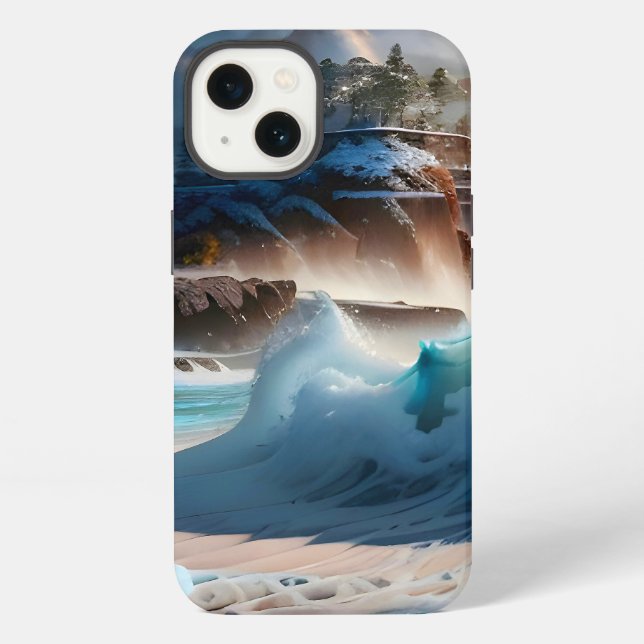 Beach Front Ocean Waves Landscape 1 iPhone Case (Back)