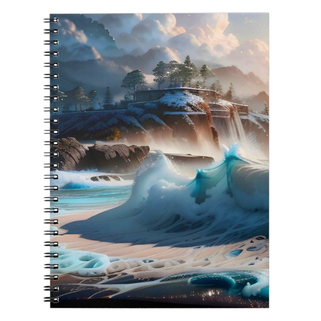 Beach Front Ocean Waves Landscape 1 Notebook (Front)