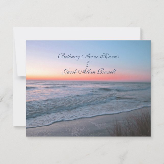 Beach Front View Wedding Invitation (Front)