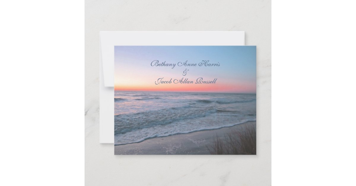 Beach Front View Wedding Invitation | Zazzle