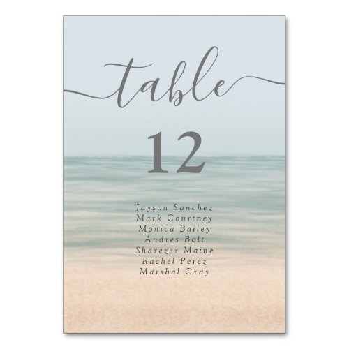 Beach Front Vintage Hawaiian Wedding Table Table Number