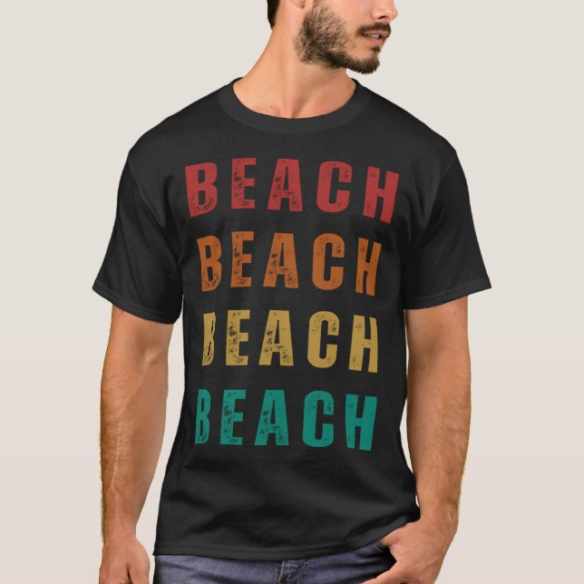 Beach Fun and Vintage Style T-Shirt (Front)