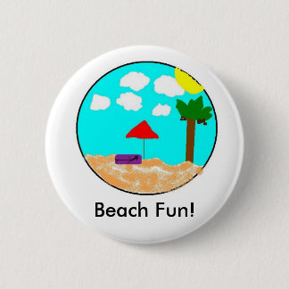 Beach Fun! Pinback Button