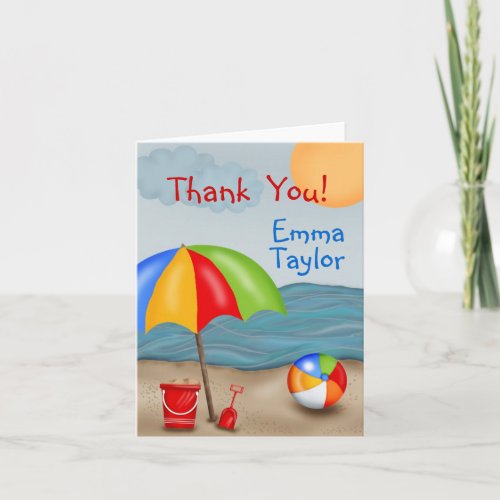 Beach Fun Thank You Note Cards