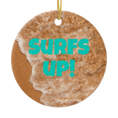 Beach fun, waves, ocean, outdoor adventure   ceramic ornament