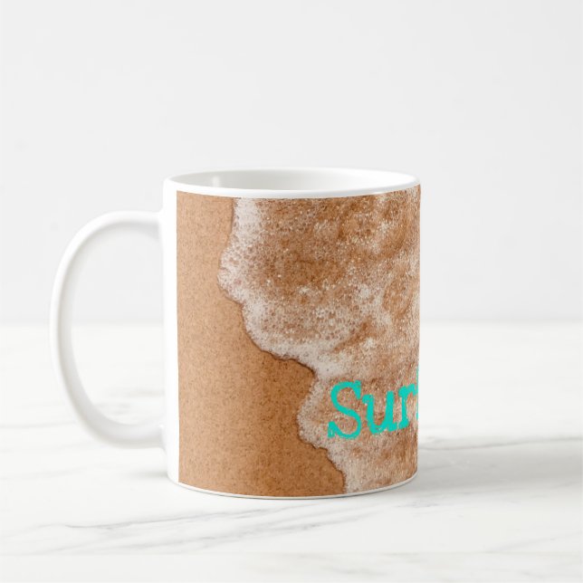 Beach fun, waves, ocean, outdoor adventure   coffee mug (Left)