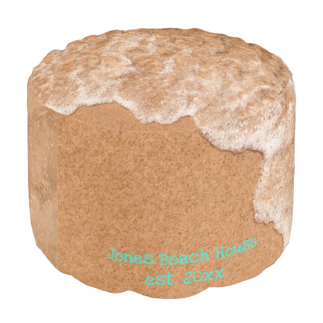 Beach fun, waves, ocean, outdoor adventure   pouf (Angled Back)