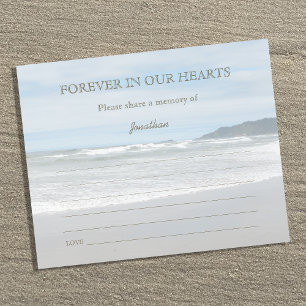 Beach Funeral Attendance Share a Memory Note Card
