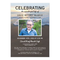 Beach Funeral | Celebration of Life Photo Invitation