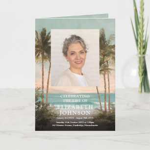 Beach Funeral Memorial Order Of Service Program
