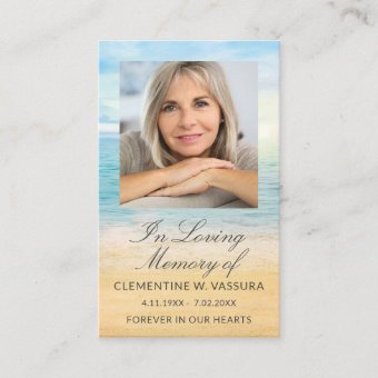 Beach Funeral Memorial Prayer Photo Card | Zazzle