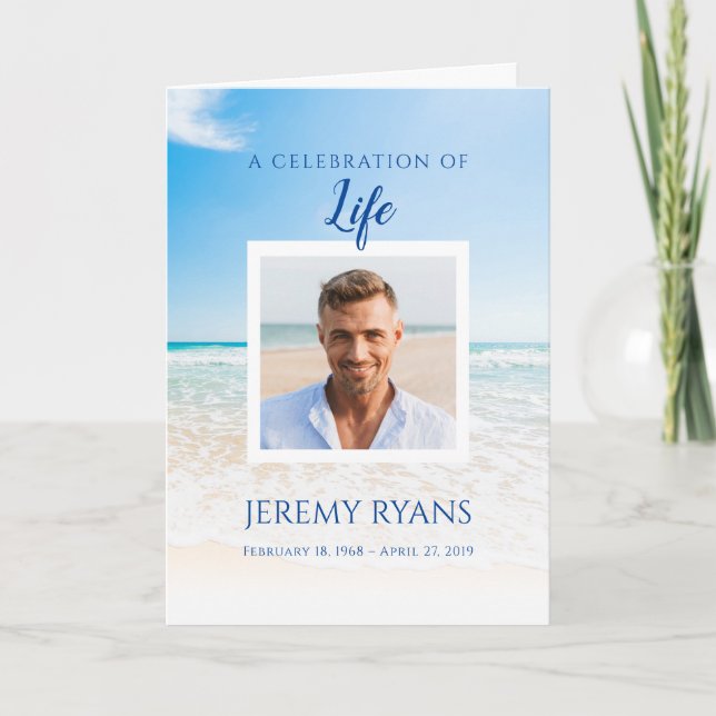 Beach Funeral Memorial Program (Front)