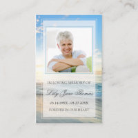 Beach Funeral Prayer Card | In Loving Memory