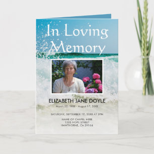 Beach Funeral Program Order of Service