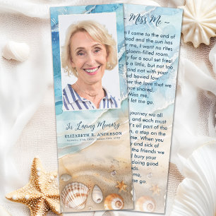Beach Funeral Sympathy Photo Memorial Prayer Card Bookmarks