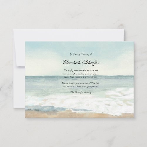 Beach Funeral Thank You Card