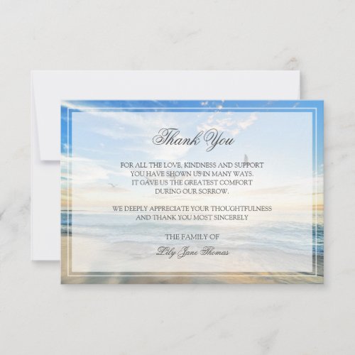 Beach Funeral Thank You Card | Memorial Card