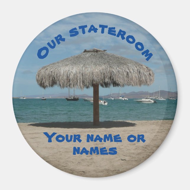 Beach Funny Cruise Ship Stateroom Door Marker Magnet (Front)