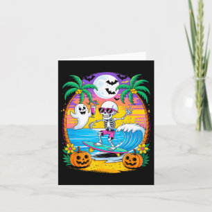 Beach Funny Halloween Vibes Summerween Skeleton Gh Card