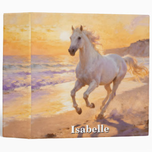 Beach Gallop at Sunrise 3 Ring Binder
