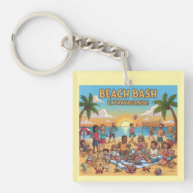 Beach Gathering Keychain (Front)
