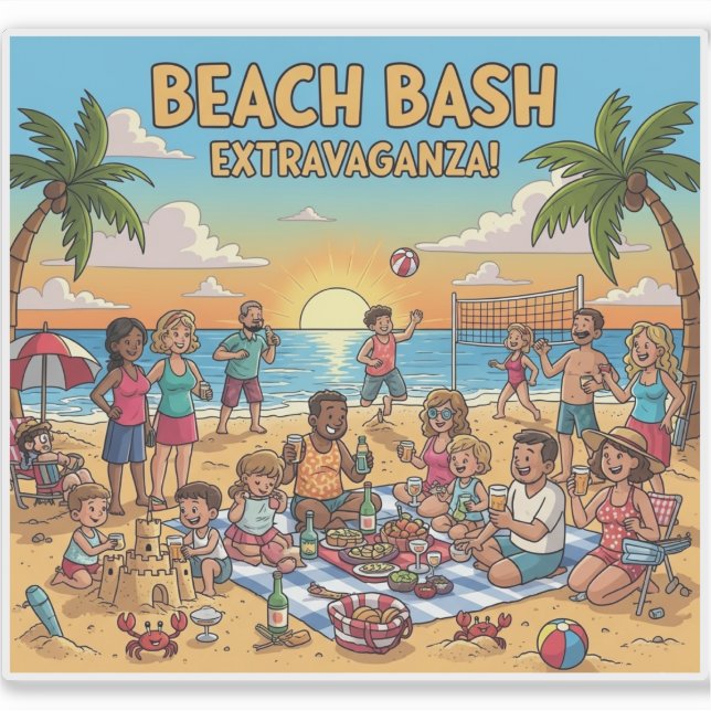 Beach Gathering Sticker (Front)