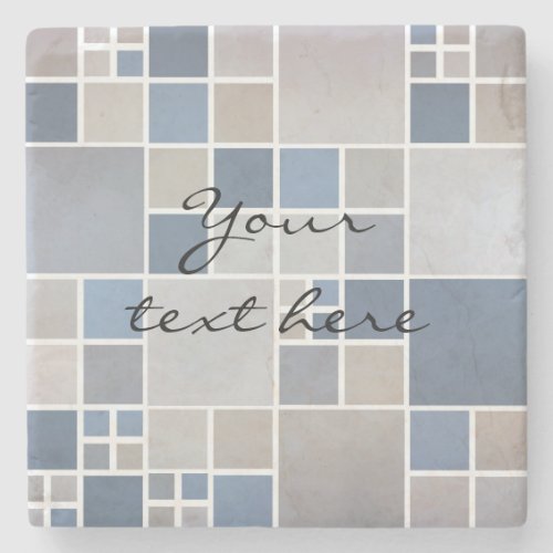 Beach Geometric Mosaic Pattern Stone Coaster