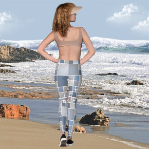Beach Geometric Watercolor Pattern Legging