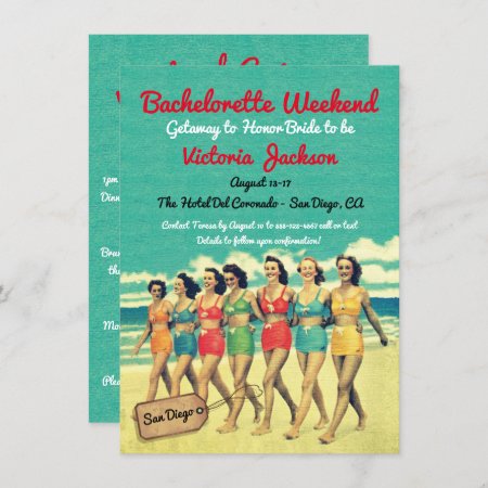 Beach Getaway Birthday Or Bachelorette Destination Invitation