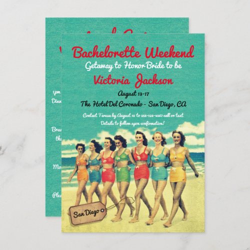 Beach Getaway Birthday or Bachelorette Destination Invitation