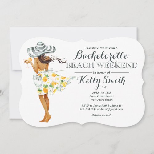 Beach Girl Bachelorette Party Invitation