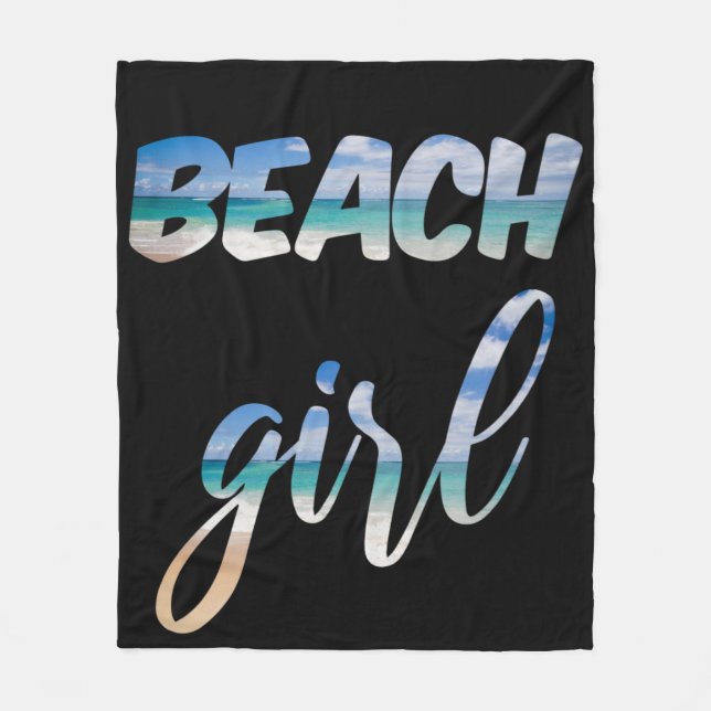 Beach Girl Fleece Blanket (Front)
