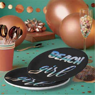 Beach Girl Paper Plates