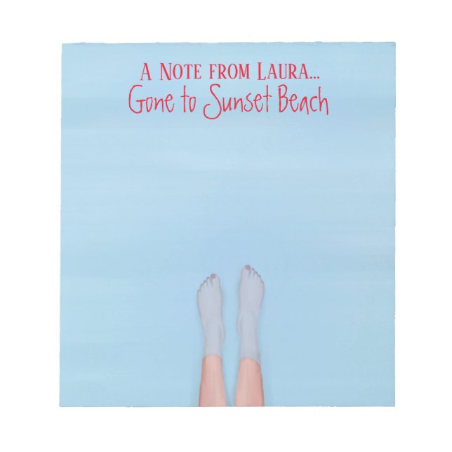 Beach Girl Personalized Cool Lake Ocean Cabin Notepad (Front)