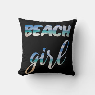 Beach Girl Throw Pillow
