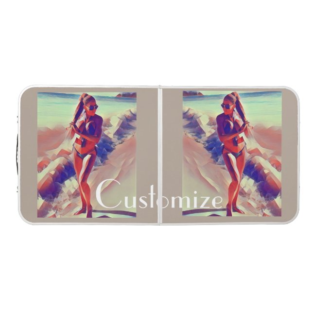 Beach Girl Thunder_Cove Beer Pong Table (Top)