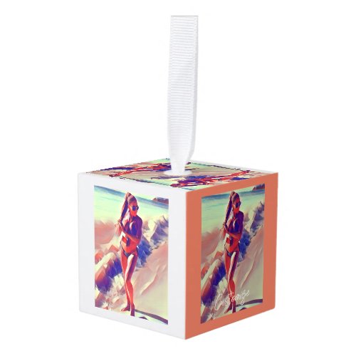 Beach Girl Thunder_Cove Cube Ornament