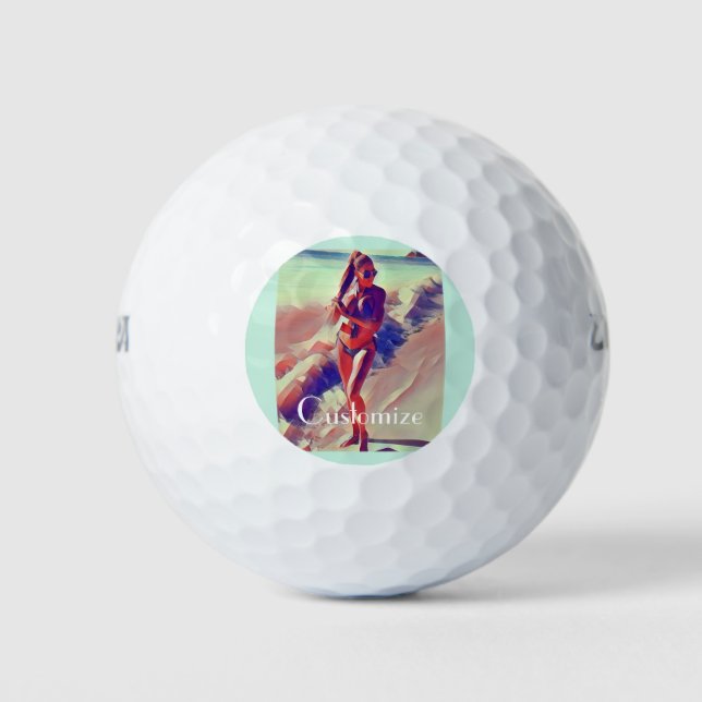Beach Girl Thunder_Cove Golf Balls (Front)