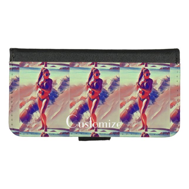 Beach Girl Thunder_Cove  iPhone Wallet Case (Front (Horizontal))